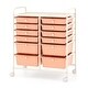 preview thumbnail 10 of 8, Gymax 12-Drawer Rolling Storage Cart w/ 2 Sizes Plastic Drawers Skin
