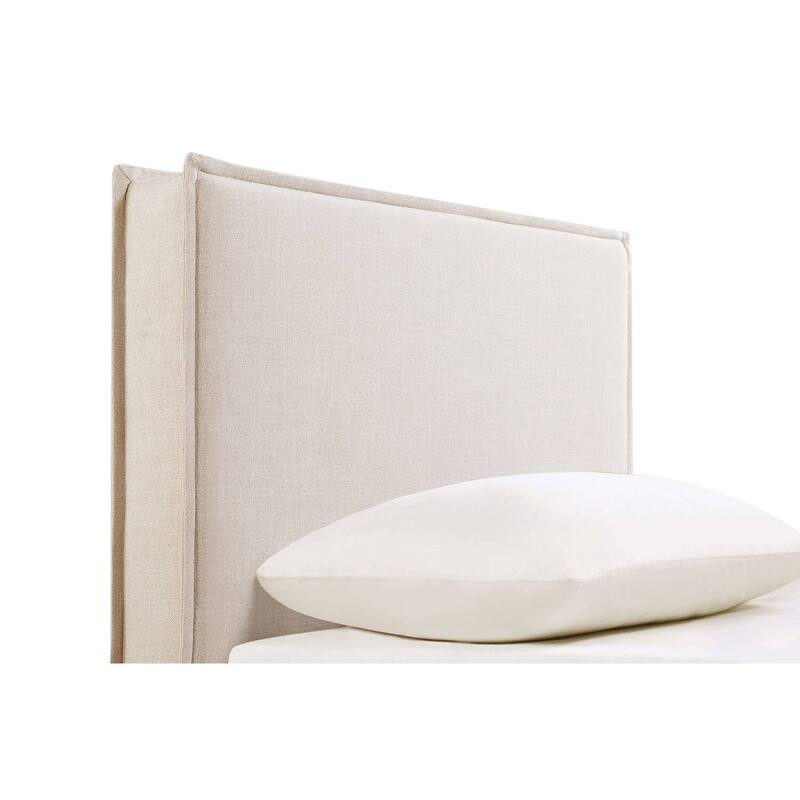 Upholstered Headboard in Sand Fabric with Modern Padded Design and Elegant Comfortable Style