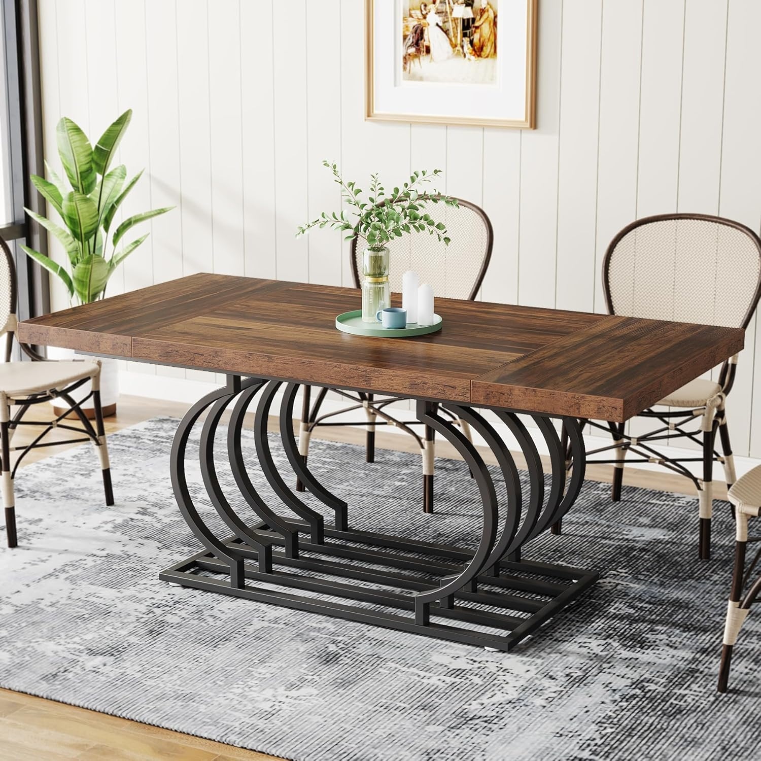 63 Inches Modern Dining Table for 6 People - On Sale - Bed 63 Inches Modern Dining Table for 6 People - On Sale - Bed
