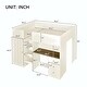 preview thumbnail 4 of 10, Wood Full Size Loft Bed with Built-in Wardrobe, Desk, Storage Shelves and Drawers