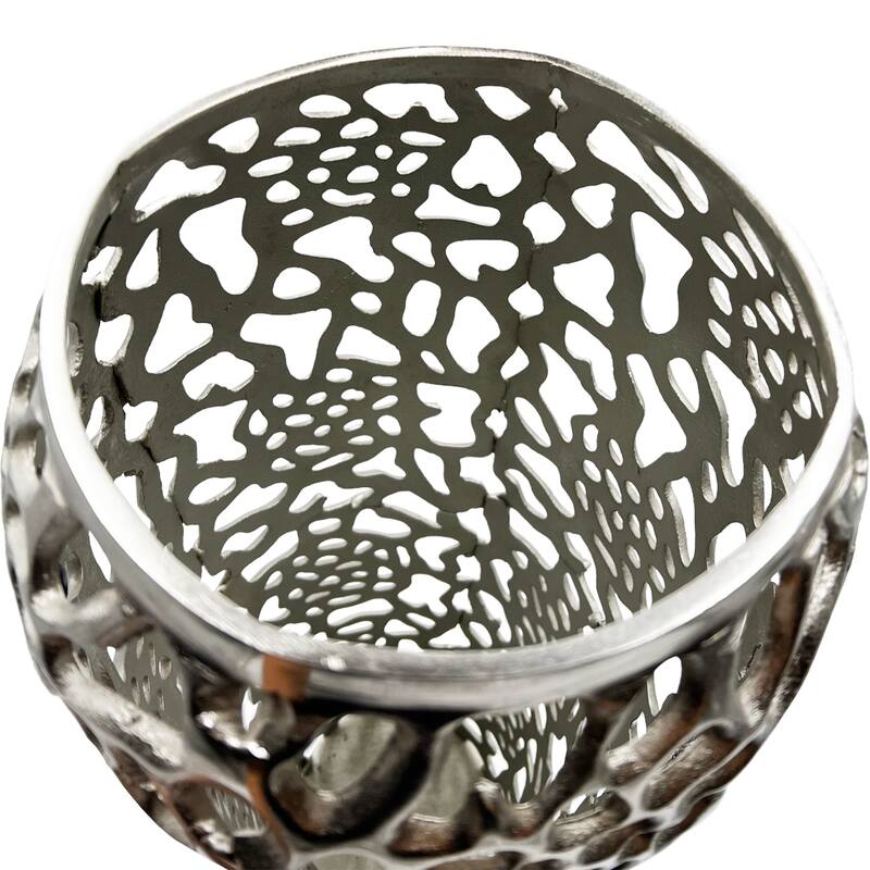 Decorative Handmade Aluminum Hollow-out Flower Vase