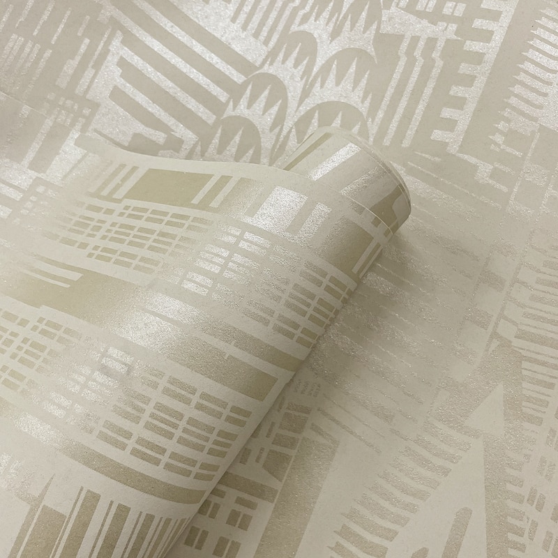 Seabrook Designs Manhattan Skyline Nonwoven Unpasted Wallpaper - 27 in. W x 27 ft. L - Aurum