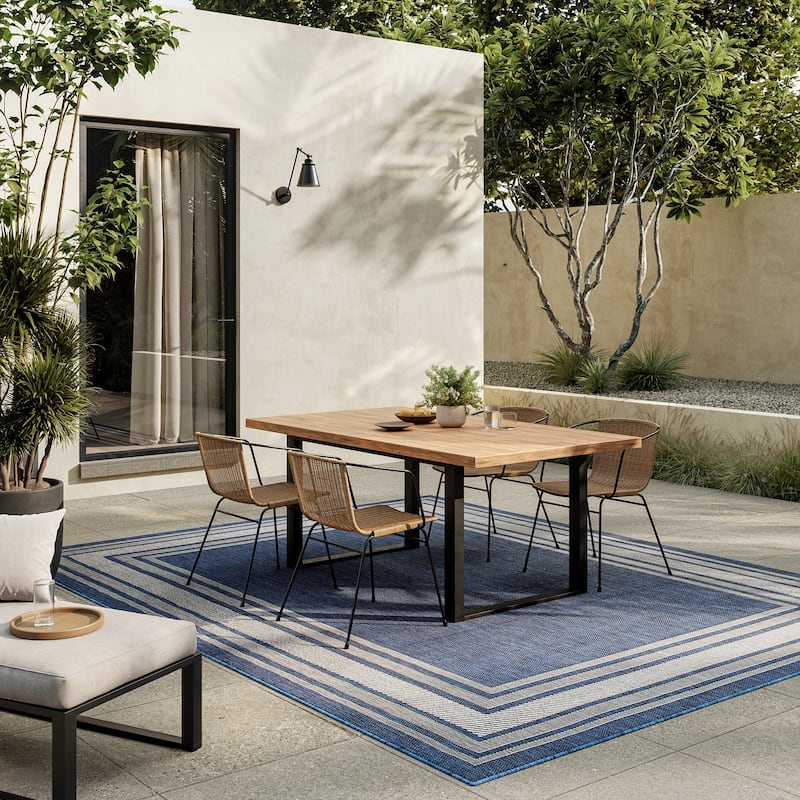 Nourison Horizon Indoor/Outdoor Geometric Area Rug - 9' x 12' - Denim
