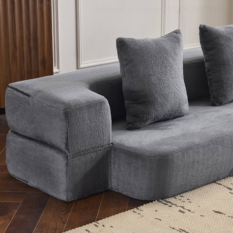Versatile Transformable Sofa with Ottoman Stools for Compact Spaces