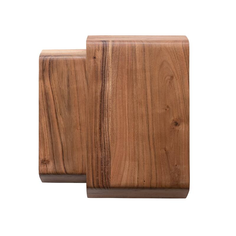 Acacia Wood Nesting Pedestals - 17.0"L x 10.0"W x 3.0"H - 17.0"L x 10.0"W x 3.0"H