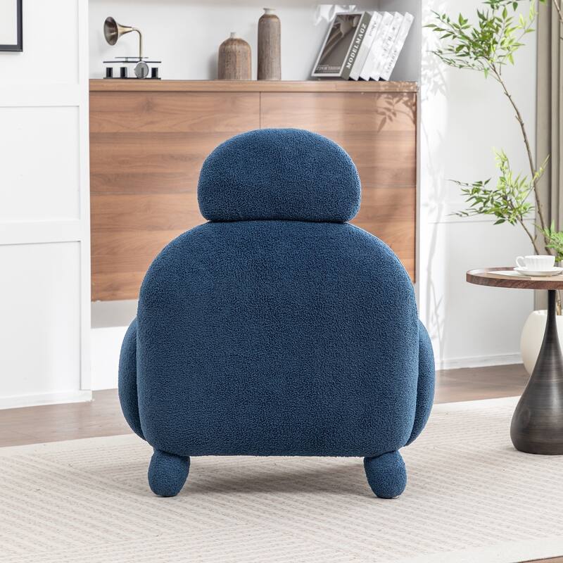 SEYNAR Modern Faux Sherpa Upolstered High Back Armless Accent Chair