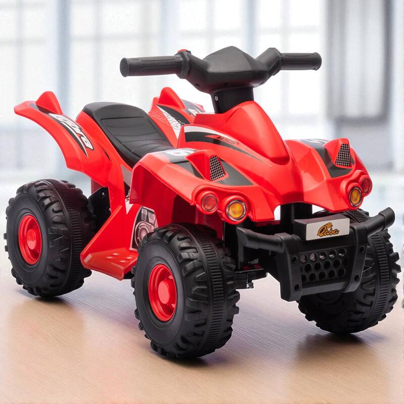 6V Kids ATV Quad Car, Electric 4 Wheeler Ride-On Toy with Music for Boys & Girls Ages 2-6, 1.6 MPH - Red