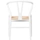 preview thumbnail 5 of 4, White Modern Wood Dining Chair With Back Y Arms Armchair Hemp Seat For Home Restaurant Office Desk Task Work