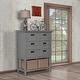 preview thumbnail 6 of 6, Evolur Waverly Tall Chest with Baskets, Rustic Grey