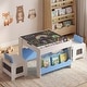 preview thumbnail 4 of 31, Costway Wooden Kids Table and Chairs Set with Double-sided Tabletop,