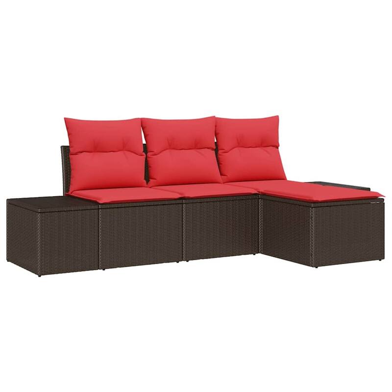 vidaXL 4 Piece Garden Sofa Set with Cushions - 94.1×46.1×27.2