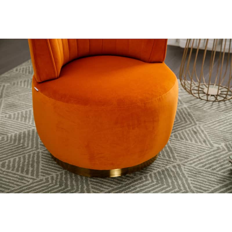 Velvet Swivel Barrel Chair, 360 Degree Swivel Cuddle Barrel Accent Sofa