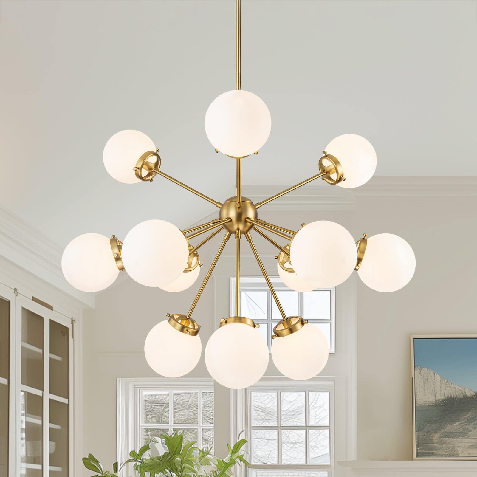 Option Brass & Frosted White Glass