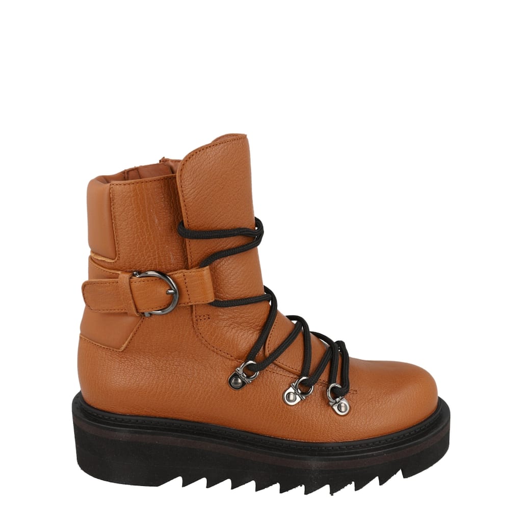 Ferragamo Elimo Lace-Up Leather Boots