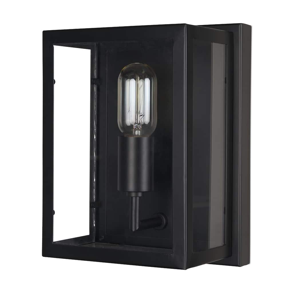 Cairn Matte Black Metal w/ Glass 1-Light Wall Sconce - 7.9L x 5.1W x 10.6H