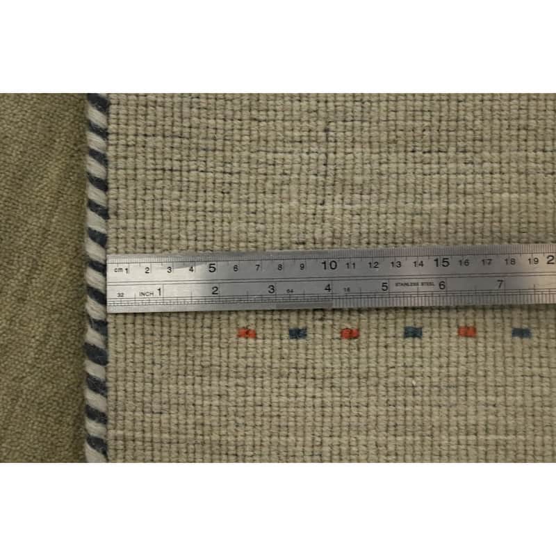 Hand Knotted Oriental 100% Wool Carpet Tribal Animal Pictorial Beige & Ivories Gabbeh Area Rug - 3' 0'' X 2' 0''