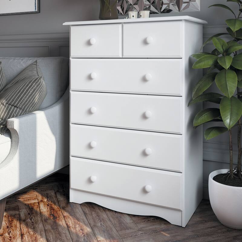 100% Solid Wood 6-Drawer Chest by Palace Imports - White