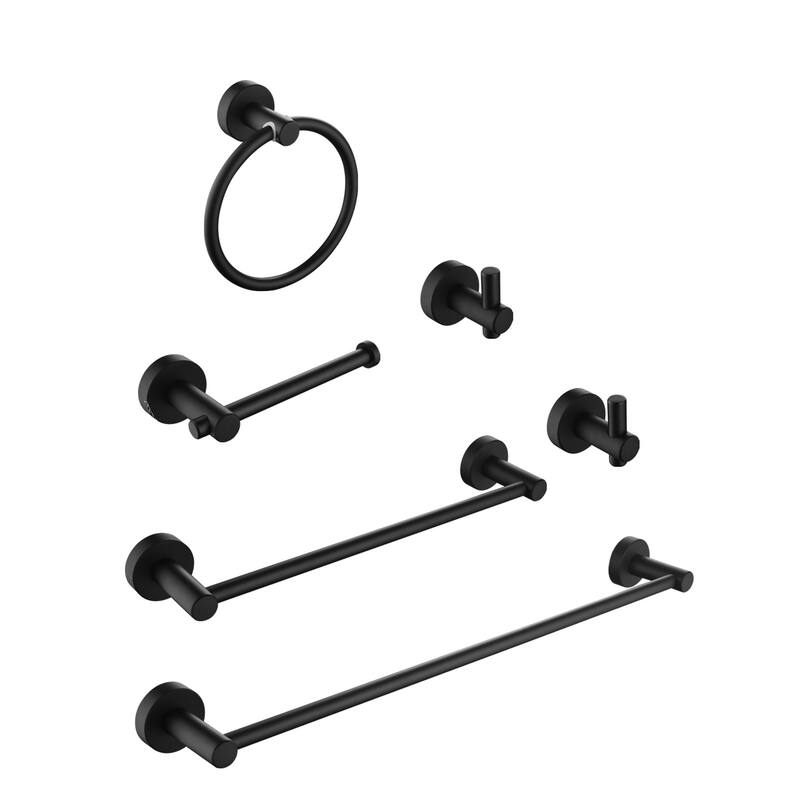 6 Piece Aluminum Bathroom Towel Rack Set Wall Mount
