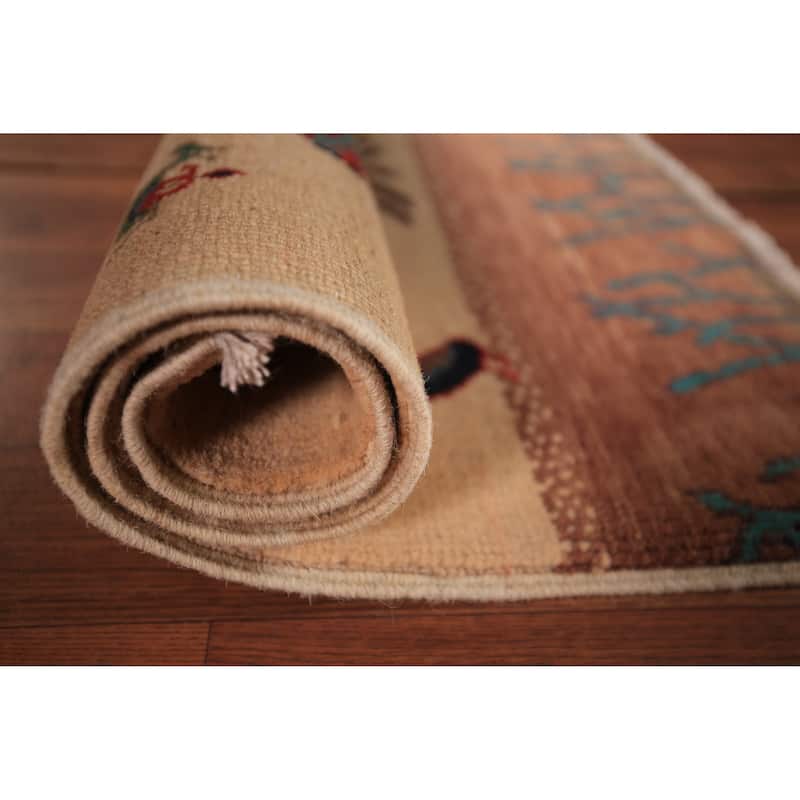 Pictorial Kazak Oriental Foyer Rug Hand-Knotted Wool Carpet - 2'0" x 3'0"