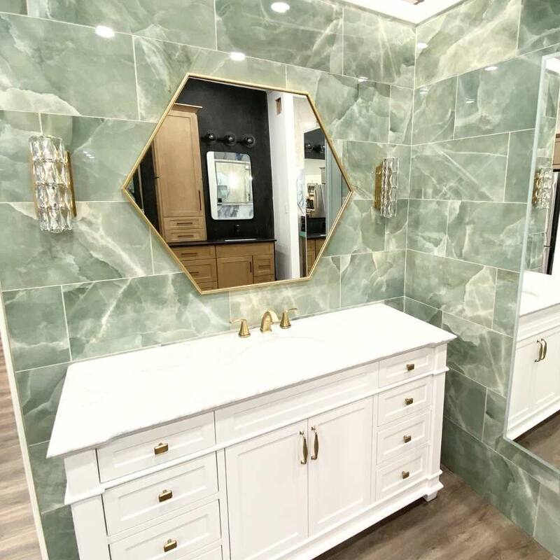 Geo Lust 12in x 24in Green Polished Porcelain Tile - Floor & Wall