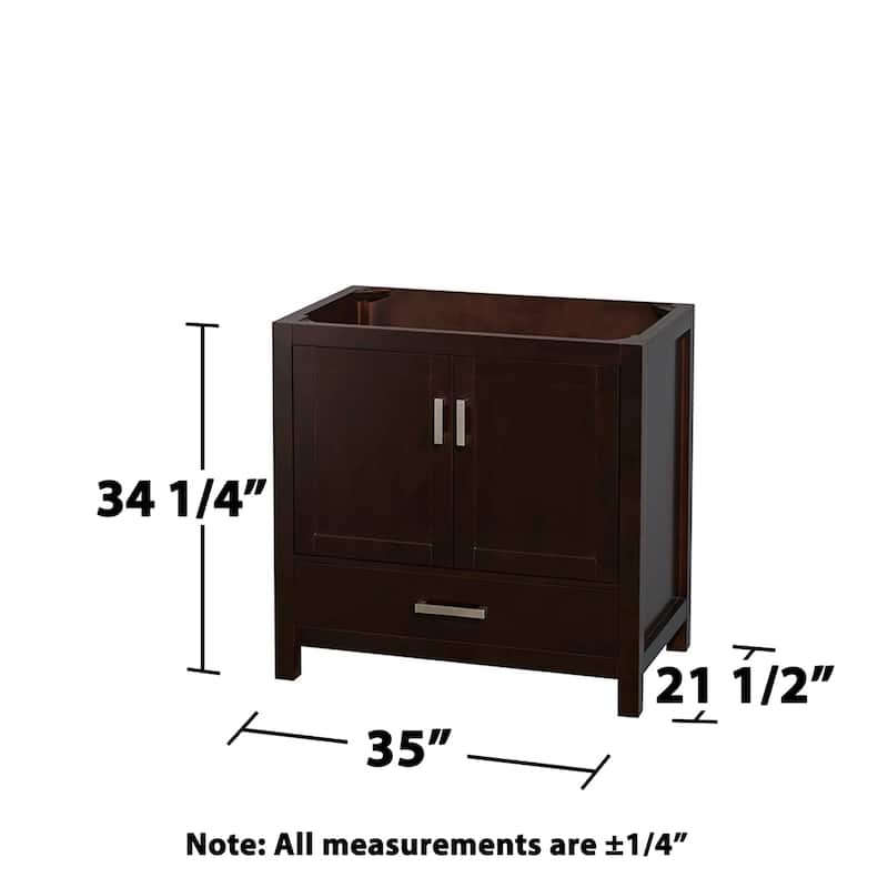 Wyndham Collection Sheffield 36" Hardwood Vanity Cabinet and Mirror -