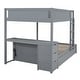 preview thumbnail 11 of 12, Full-Over-Full Bunk Bed with Twin Trundle, Storage and Desk, Grey