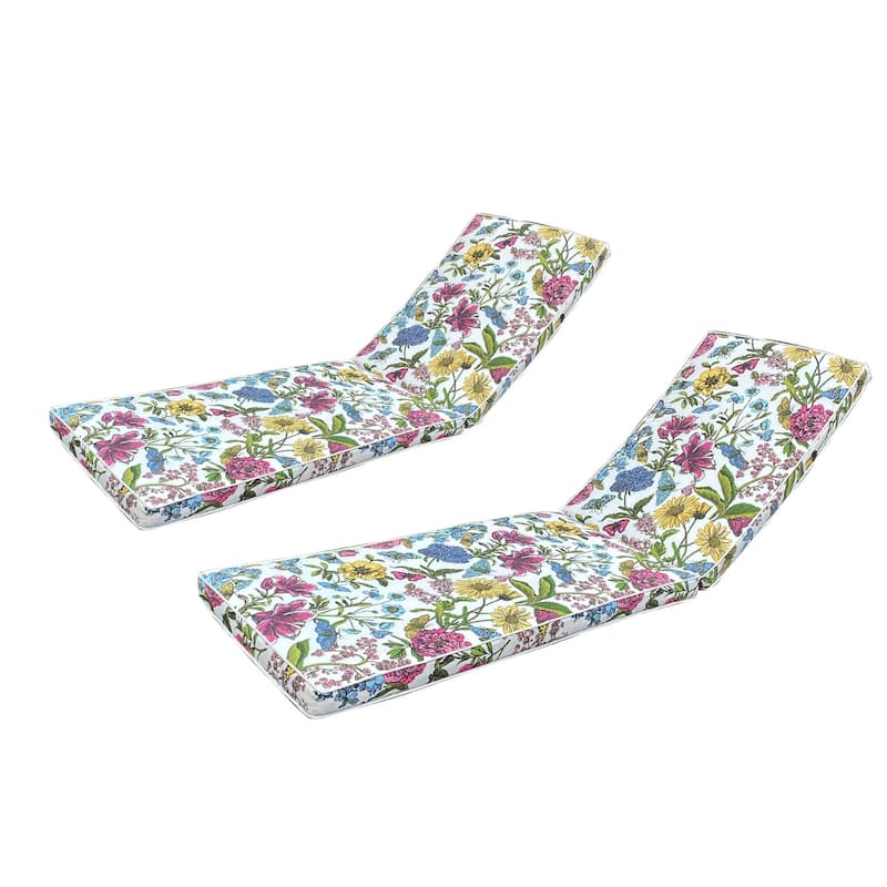 Replacement Cushion For Outdoor Chaise Lounge Chair Patio (Set of 2)