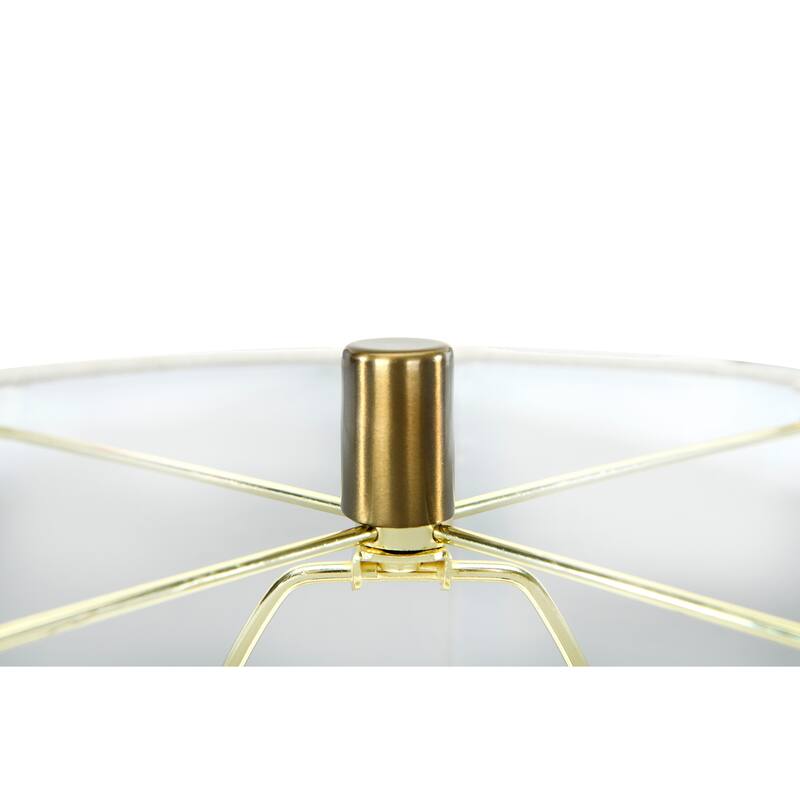Raw Concrete Table Lamp with Diamond Design and Metal Accents
