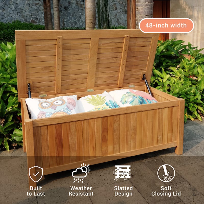 Cambridge Casual Kikori Teak 48-inch Teak Outdoor Storage Box