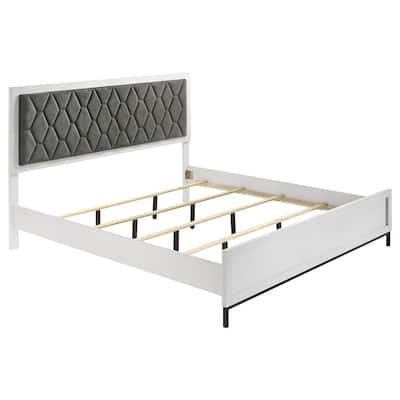 Sonora Upholstered Panel Bed White