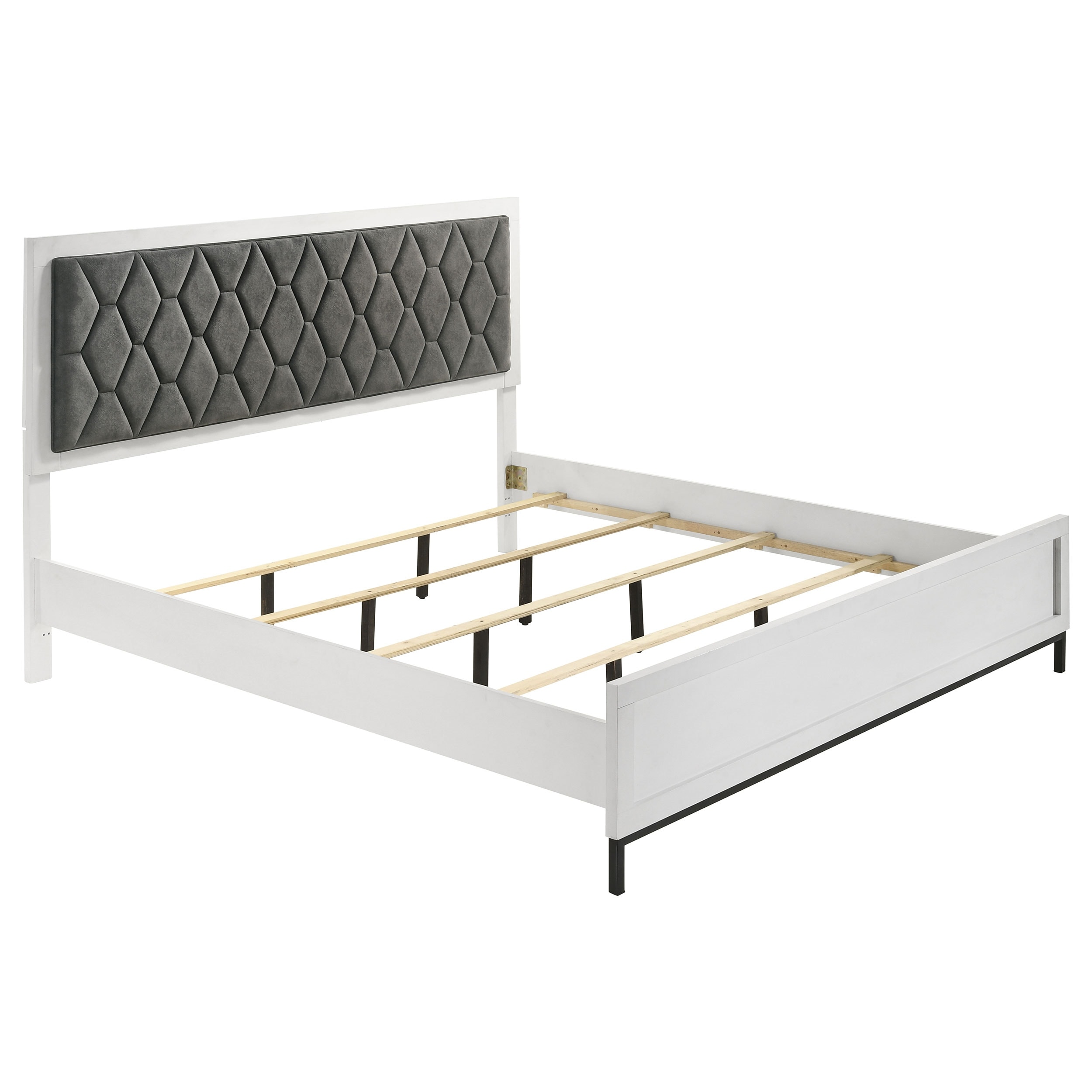 Sonora Upholstered Panel Bed White