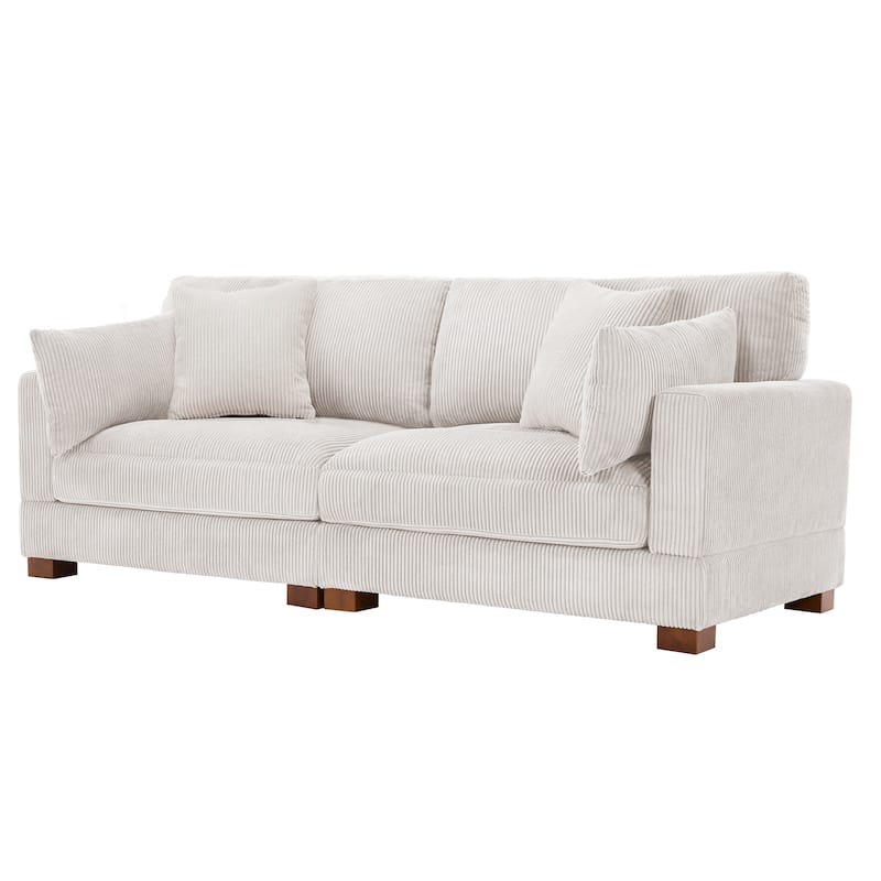 84.5″W Modern Corduroy Couch Modular Sofa