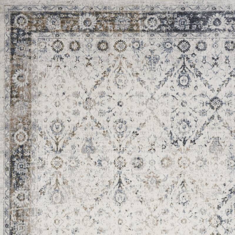 Mibiy Power Loomed Distressed Floral Low Pile Area Rug By HomeRoots