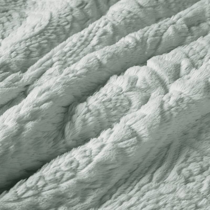 Madison Park Nova Embroidered Medallion Faux Fur Plush Comforter Set