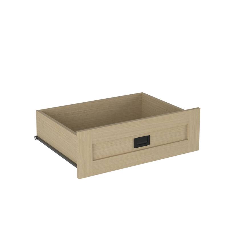 Classic Sliding Barn Door Wardrobe Bedroom Armoire Closet Clothing Storage Cabinet with Hanging Rod, Drawers & Open Shelves