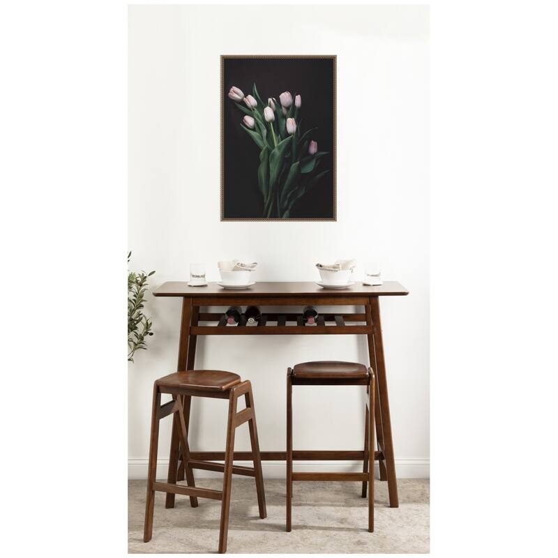 Kate and Laurel Blush Tulips by Emiko and Mark Franzen F2 Images Framed Canvas Wall Art Print