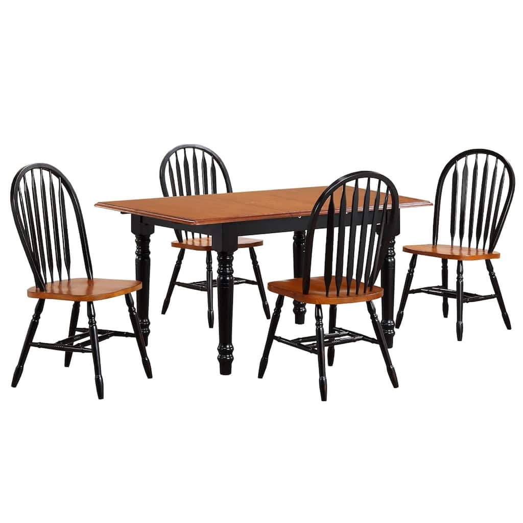 30 in. H, 7 -Piece Black Rectangle Wood Top with High Solid Back 6 Seating Dining Room Set