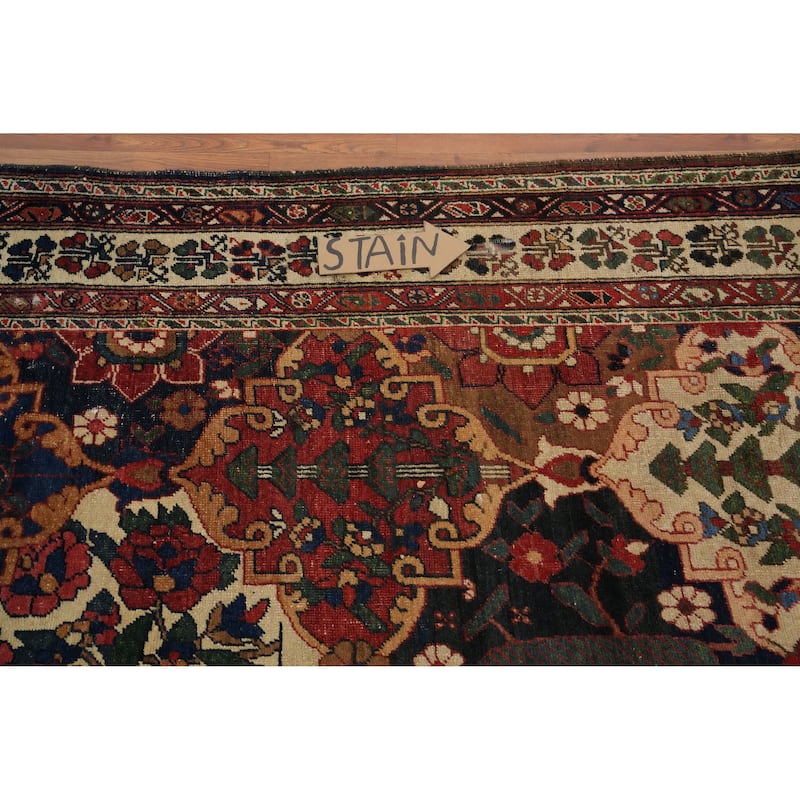 Hand Knotted Oriental 100% Wool Carpet Traditional Floral Multi-Colored Bakhtiari (Shalamzar) Area Rug - 12' 0'' X 4' 11''