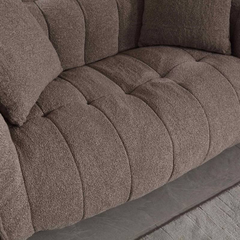 Soft Bean Bag Chair for Adults, Cozy Lazy Bean Bag Sofa, 2 Seat with Armrests for Home