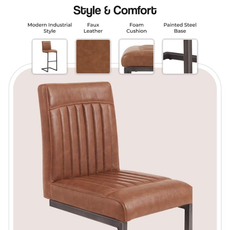 NPD Furniture Ronan Faux Leather Bar Stool (Set of 2)