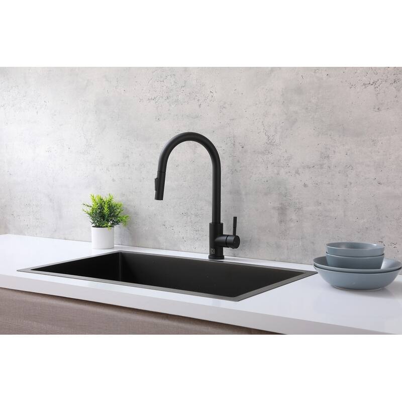 Indigo Home Single Handle Pull Down Sprayer Kitchen Faucet