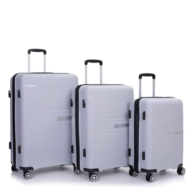 Hardshell 3 Piece PP Luggage Sets, Lightweight Durable Luggage Set with TSA Lock