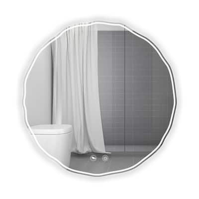Black Framed 3 Color LED Mirror with Defogger Wall Bath Vanity Mirror