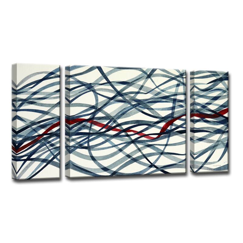 'Scarlett Ribbon' Wrapped Canvas Wall Art Set by Norman Wyatt Jr.