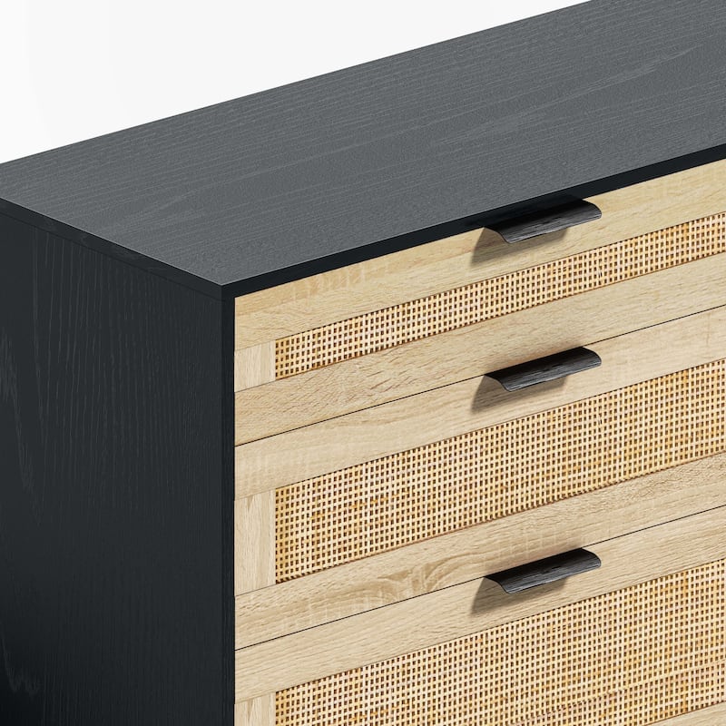 59" Rattan Dresser with 6 Drawer for Bedroom