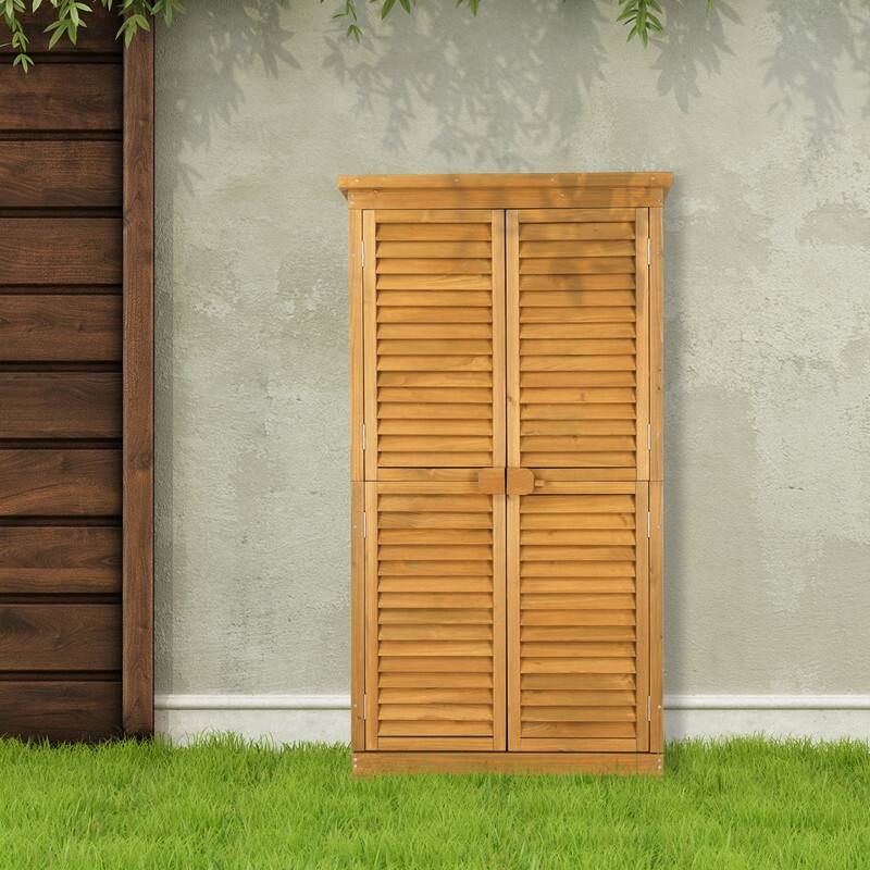 2.8 ft. W x 5.2 ft. H Garden Solid Wood Tool Storage Shed