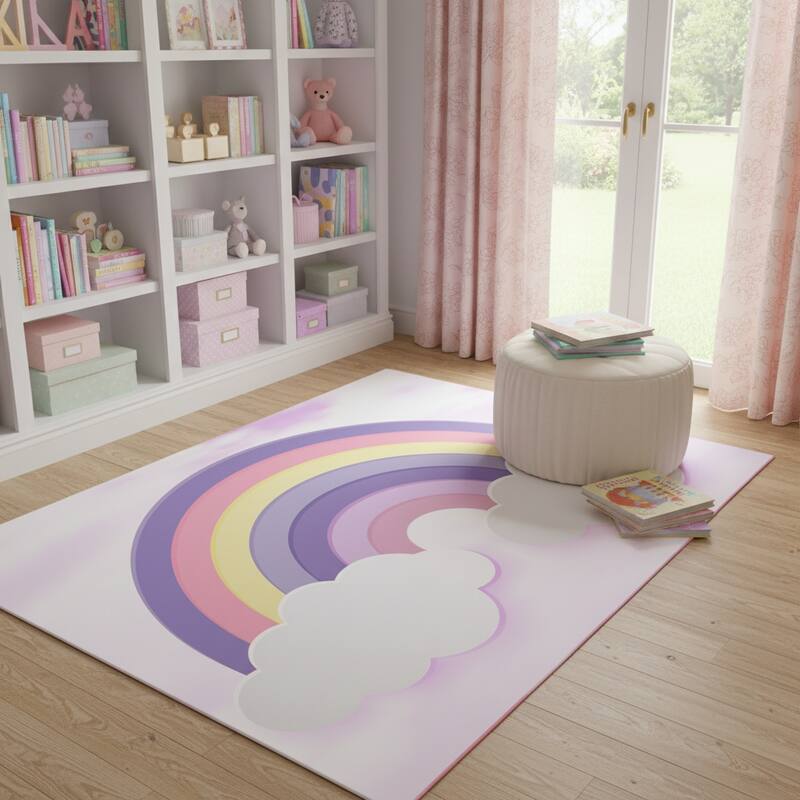 HomeRoots Juvenile/Youth Casual Rectangle Area Rug - 4' X 5'