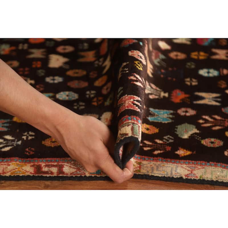 Vegetable Dye Sirjan Persian Vintage Area Rug Hand-Knotted Wool Carpet - 3'4"x 5'2"