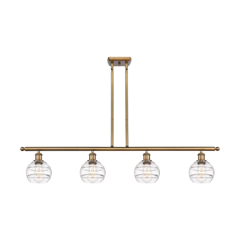 Innovations Lighting 516-4I-8-48 Rochester Linear Rochester 4 Light - Brushed Brass / Clear