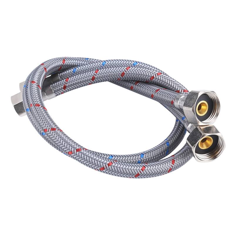 WOWOW 3/8 in. Comp x 1/2 in. FIP Braided Nylon Faucet Connector